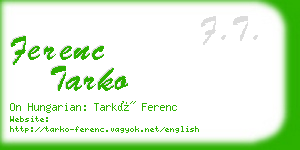 ferenc tarko business card